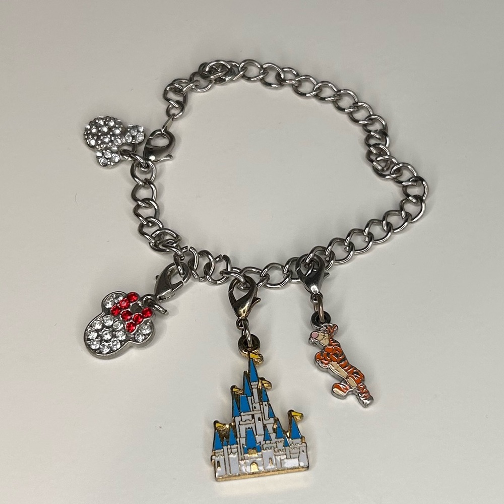 Disney Silver Bracelet with Castle and Character Charms